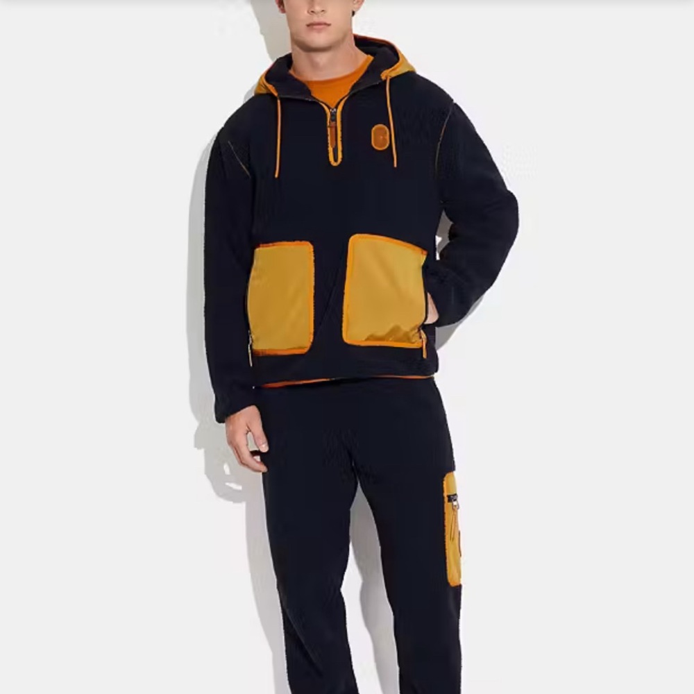 Coach Sherpa Fleece Half Zip Hoodie and Pants size xs  BNWT somewhat over sized